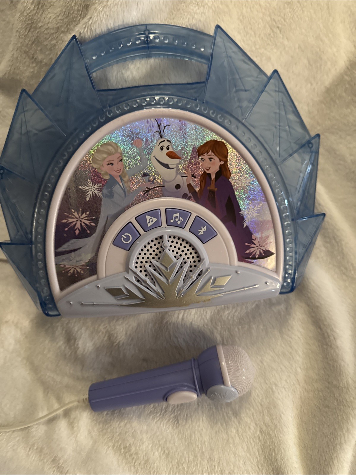 eKids Frozen Bluetooth Karaoke Machine with Built in Music Elsa Tested Working