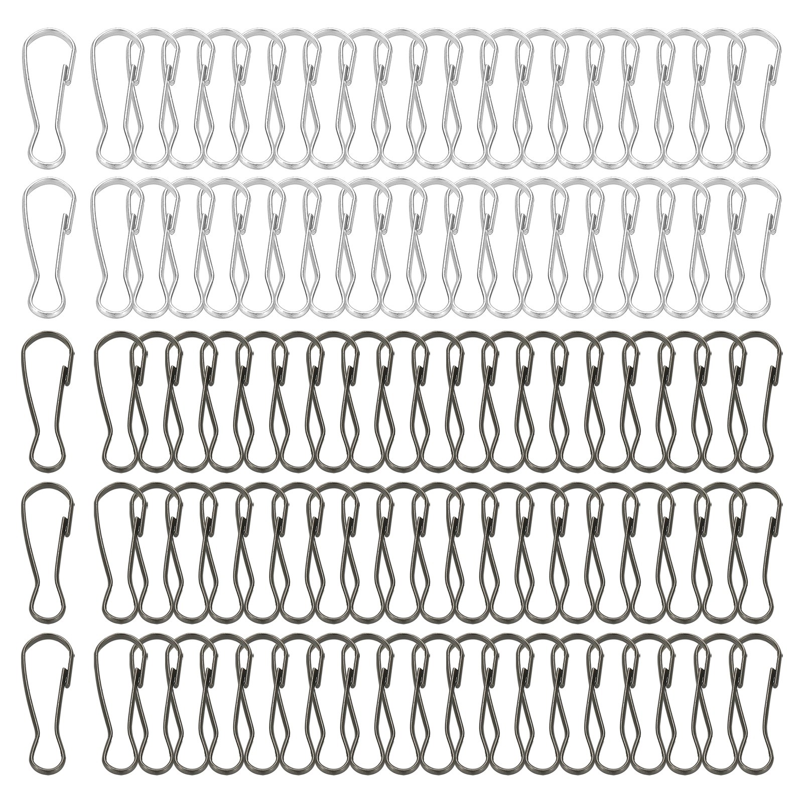 Hooks for lanyard, 240 pcs 20x7.1x1.9mm 304 stainless steel hook, black silver
