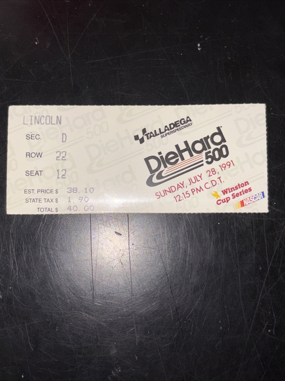 Talladega Diehard 500 1991 Tickets
