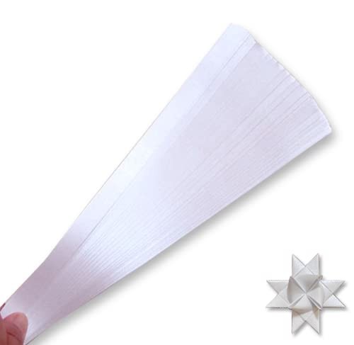 Pearlescent White Paper Strips for Weaving Projects Pearl white, 1 x 25 inch 