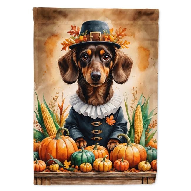 Carolines Treasures DAC8310CHF 40 x 28 in. Chocolate Dachshund Thanksgiving H...