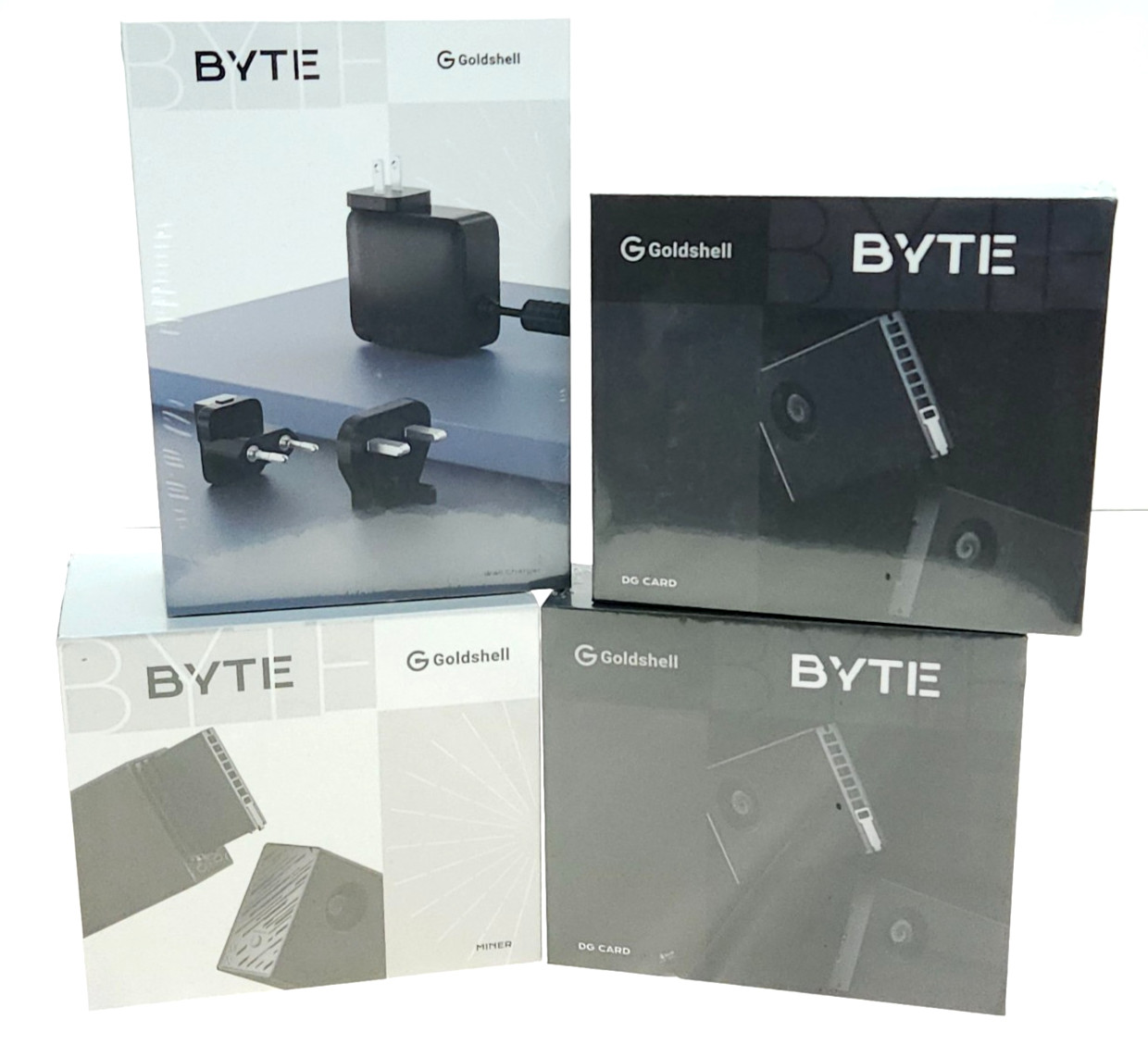 Goldshell Byte with 2 DG Dogecoin Mining Cards and a Goldshell 140 Watt PSU