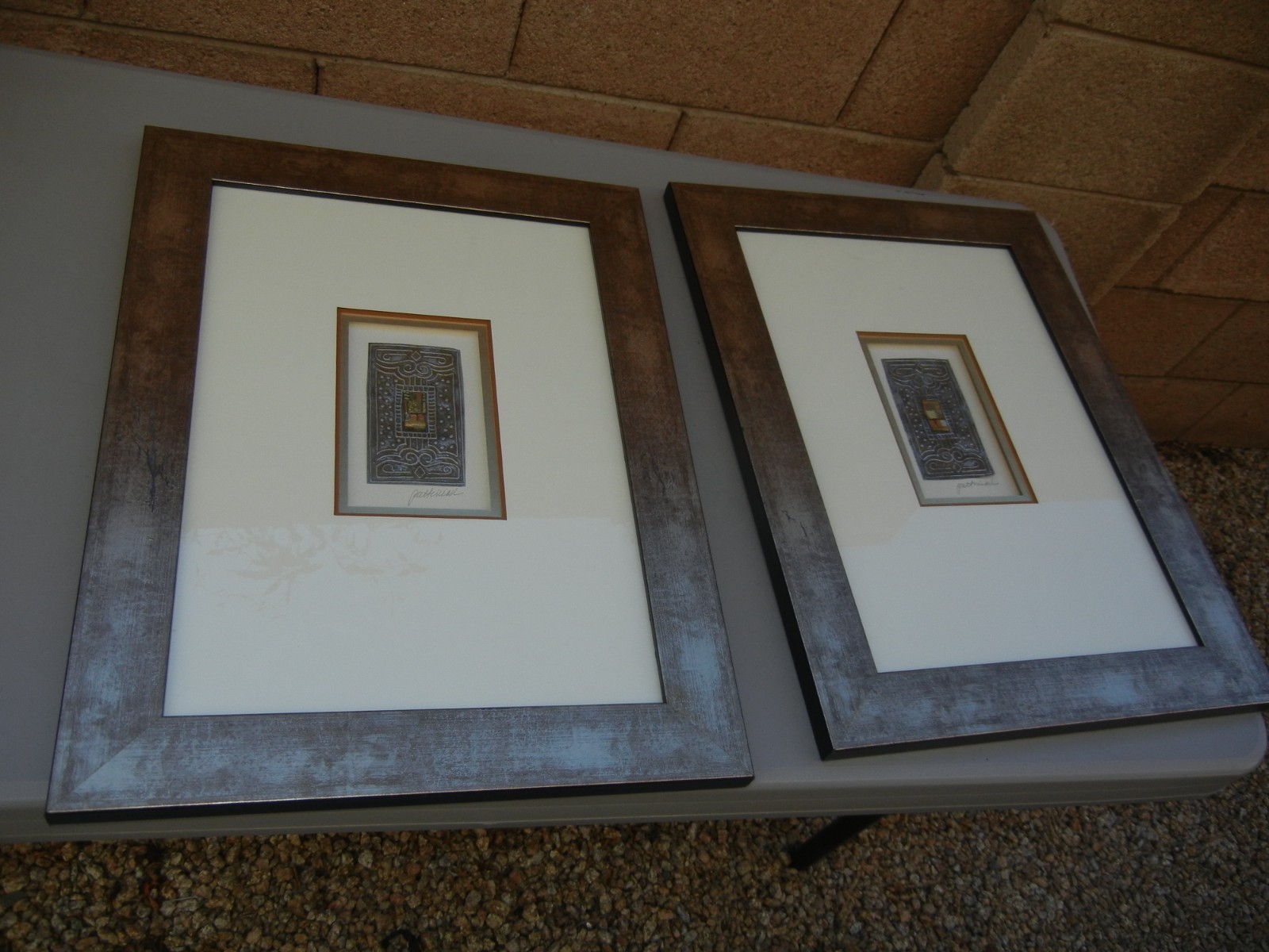 LOT of 2 Pictures : Original Art by MERRI PATTINIAN 'One Diamond' - both signed