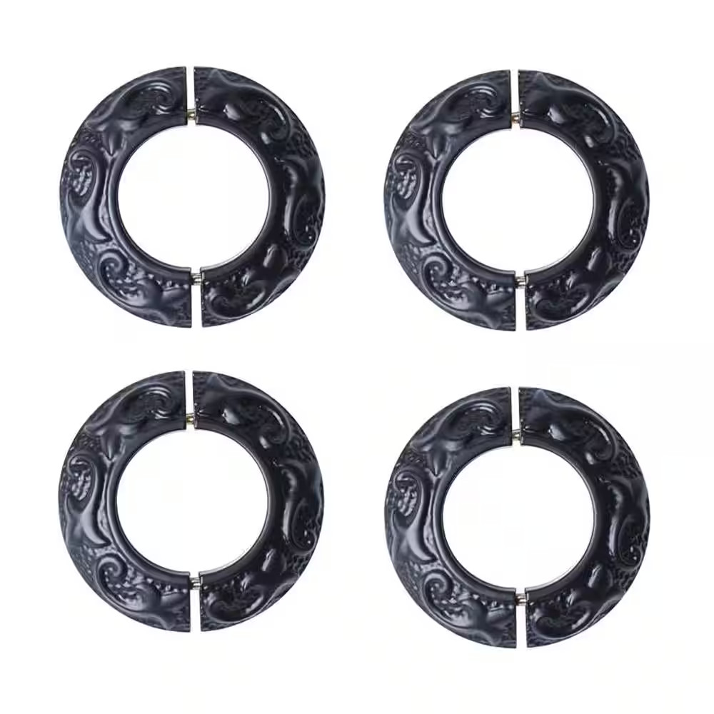 Black Radiator Flanges Aluminum Escutcheon Ring Plate 1.6 In. ID 3-1/4 In. OD IP