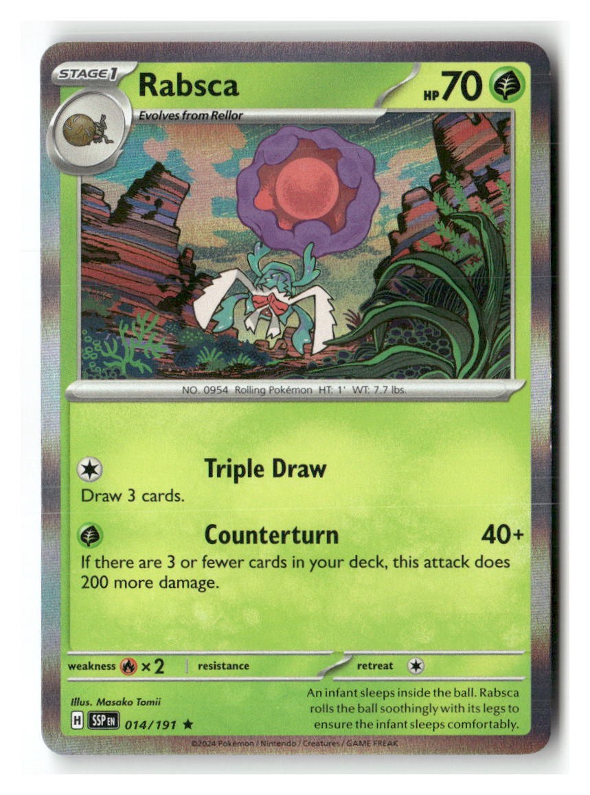 Rabsca 014/191 Rare Surging Sparks Pokemon Holo Near Mint