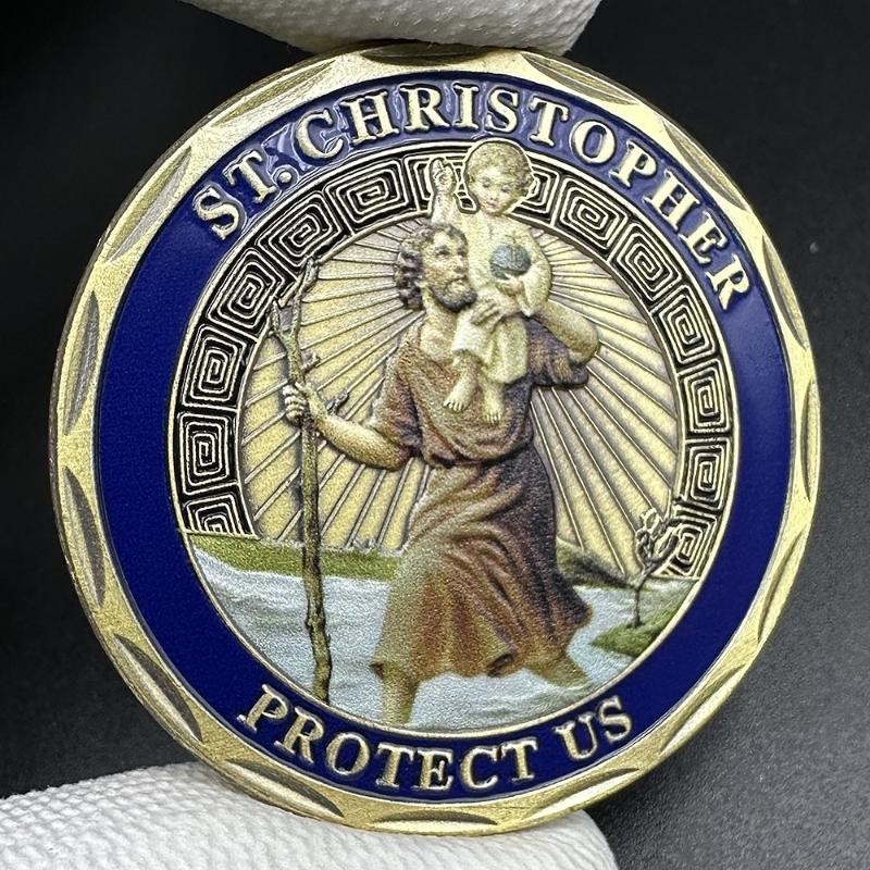Patron Saint of Travelers ST.CHRISTOPHER Challenge Coin Protection Token Bronze
