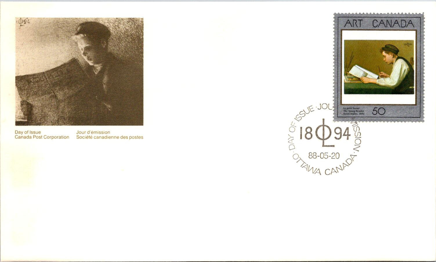 FDC Canada - Art Canada The Young Reader Day Of Issue 1988 - A00077