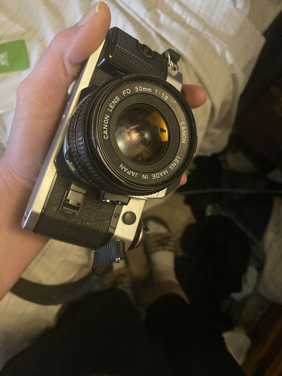 Canon AE-1 Program 35mm SLR Film Camera Black Silver with 50mm FD Lens