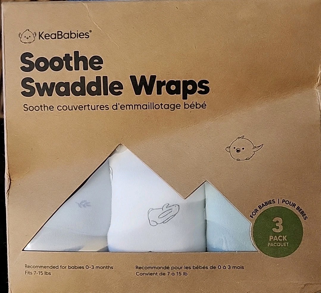 KeaBabies Soothe Swaddle Wrap 3 Pack Organic Baby Swaddles