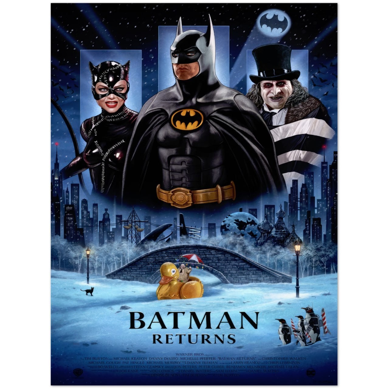 Batman Returns Classic DC Movie Gotham City Art Poster