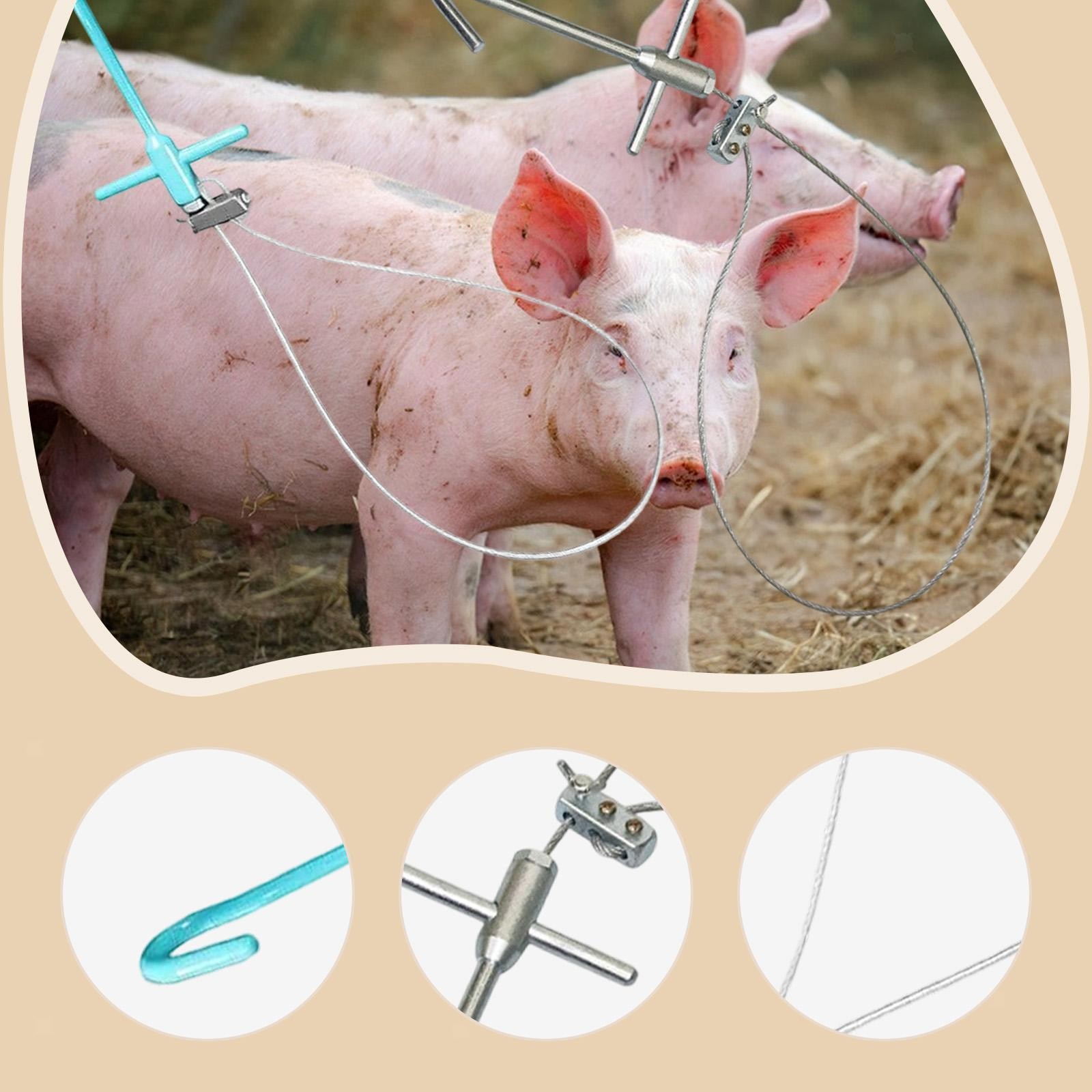 Pig Catching Pole Piglet Restraint Compact Easy Use Farm Equipment Portable
