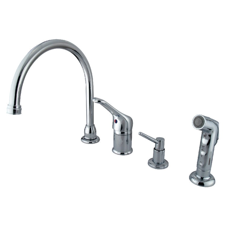 Kingston Brass KB81.K Wyndham 1.8 GPM Widespread Kitchen Faucet - - Chrome