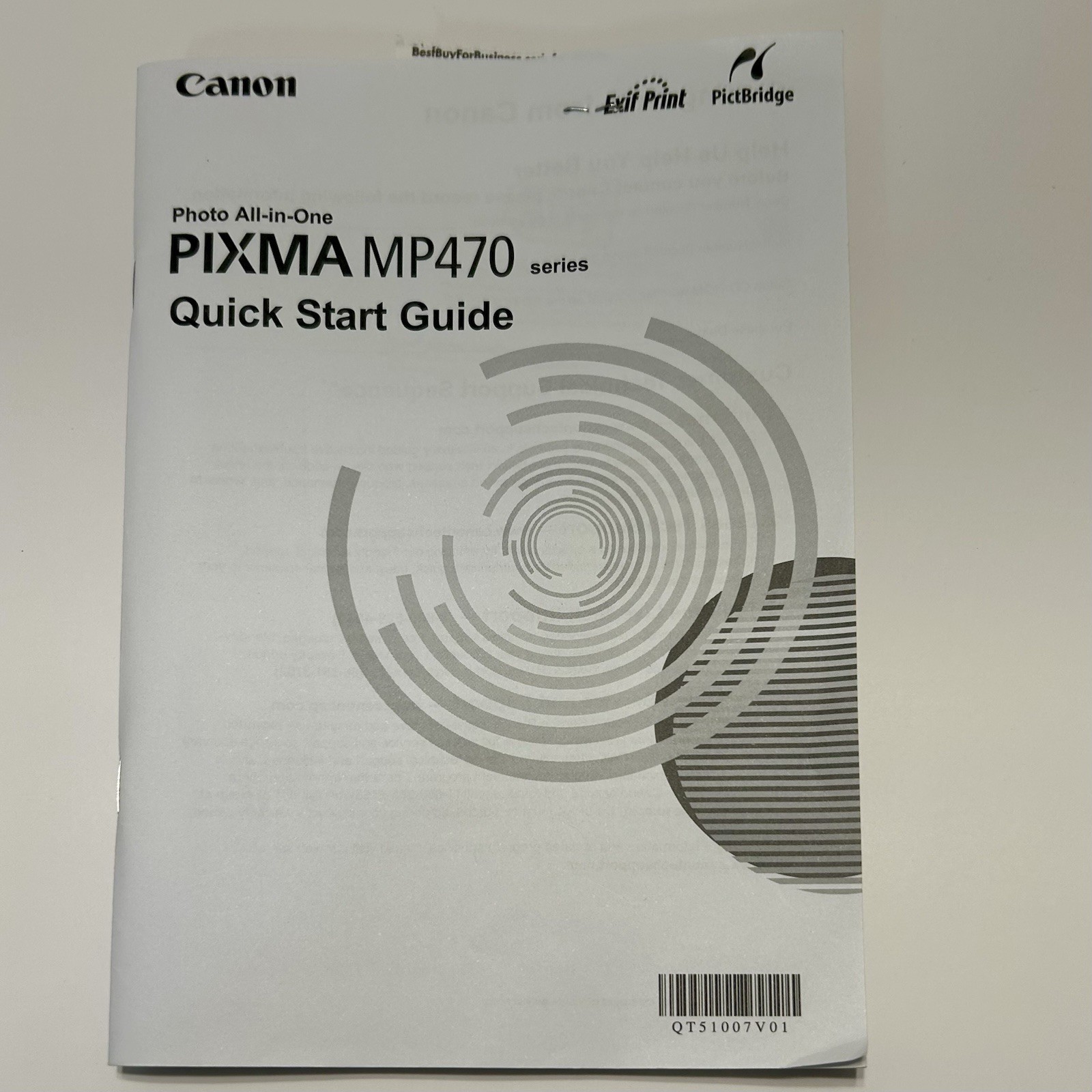 Canon Picks Mp470 Quick Start Guide With Setup CD-ROM