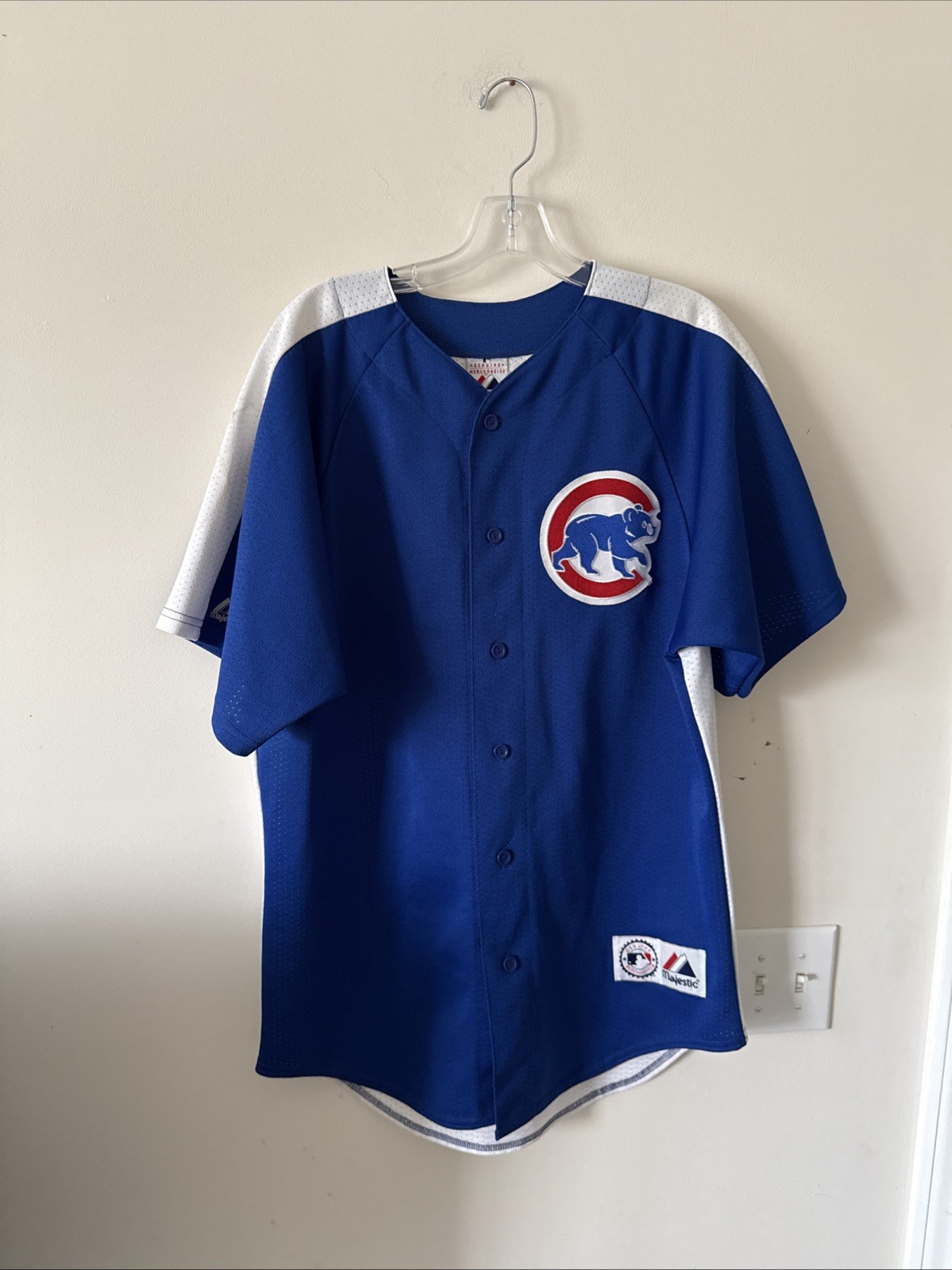 Men’s Vintage Chicago Cubs Majestic Batting Practice Blue Jersey Sz M - RARE