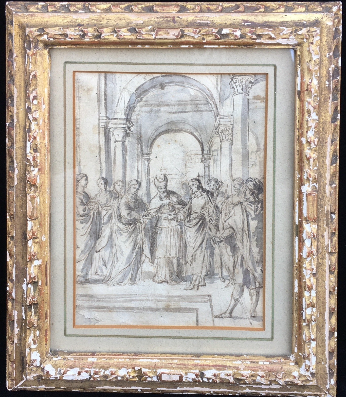 16th c. Fredrico Barocci Renaissance Period Ink & ink Wash Drawing on Paper