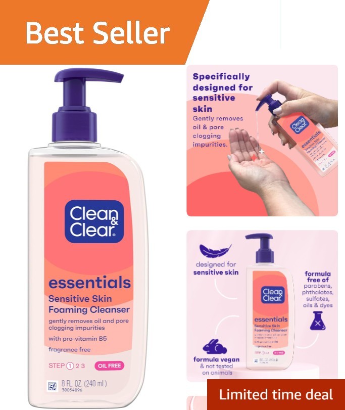 Gentle Daily Foaming Face Wash with Pro-Vitamin B5, 8 fl oz - Fragrance-Free