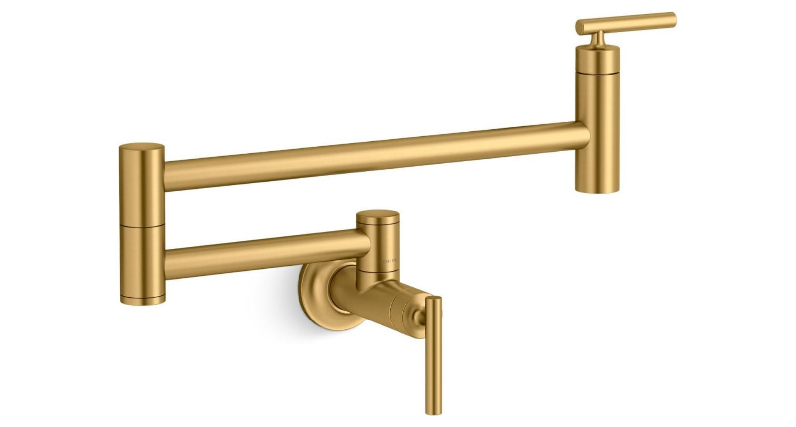 Kohler K-35745-2MB Wall Mounted Pot Filler Faucet, Vibrant Brushed Moderne Brass