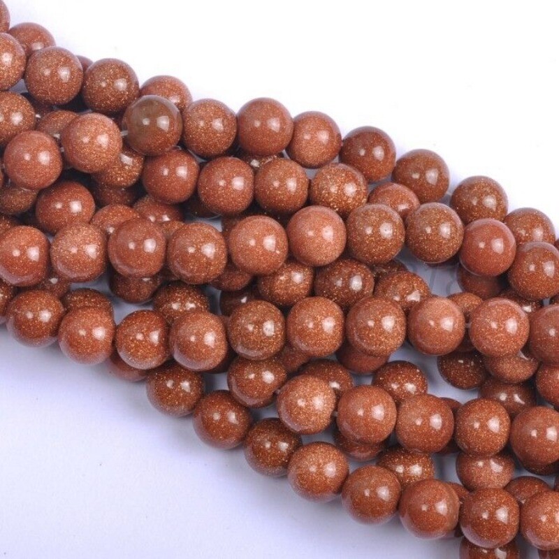 Wholesale 450pcs Natural Gold Sand Stone Round Loose Beads 8MM 10 Strands