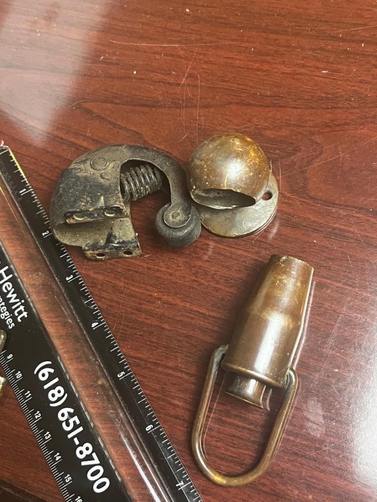 Victorian Hardware Rare  lot of 3 cast iron Pulley ship 1800's tool (A2024)