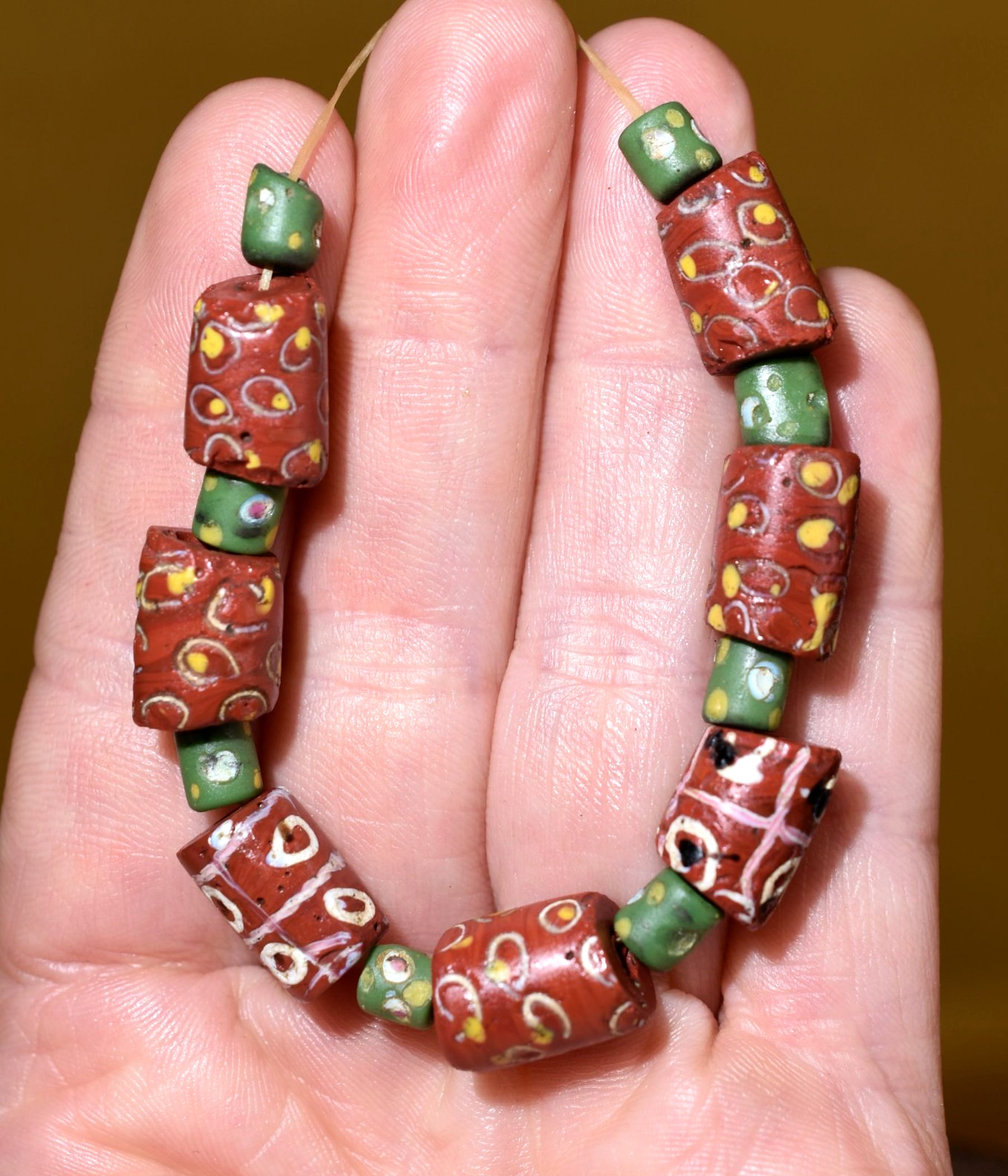 Assorted Antique Venetian Italian Glass Lampwork Fancy Eye Beads, African Trade