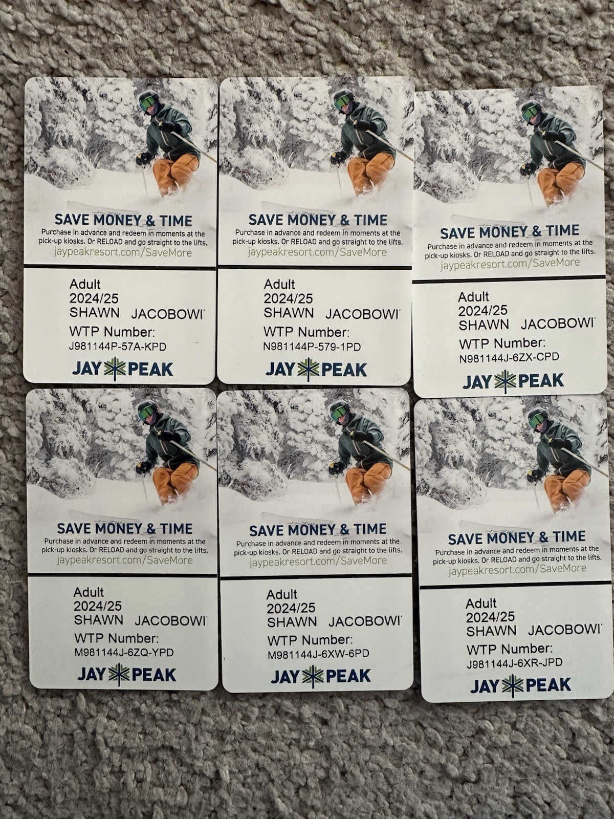 JayPeak Ski Resort Lift Tix-6 available  No blackout dates good for 25-26 season