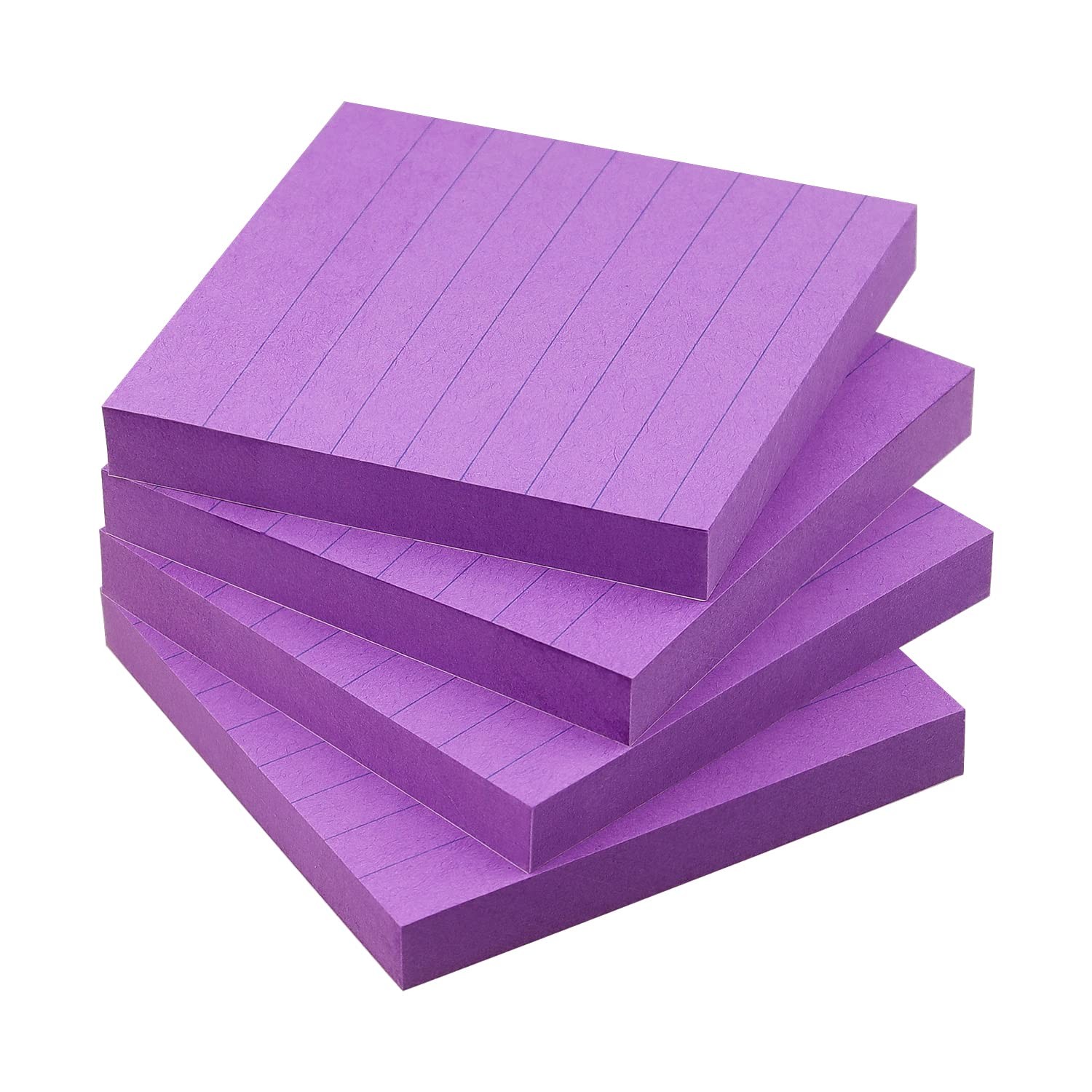 Lined Sticky Notes 3x3 with Lines Self-Stick in, Purple 