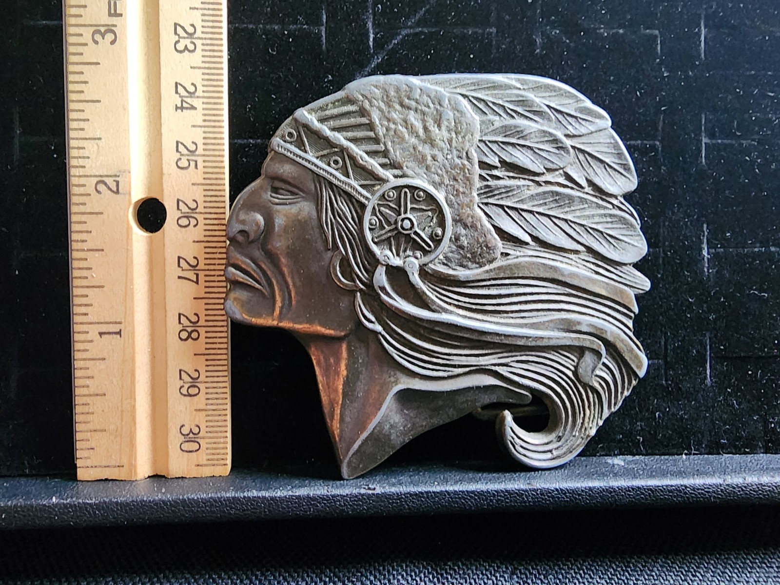 Vintage Indian Chief Belt Buckle Used Great Shape