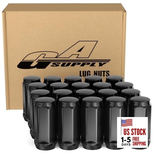  1/2x20 Lug Nuts 20pcs - 1/2-20 Long Closed End 1/2"-20 Black 20pcs - 1.9" Tall
