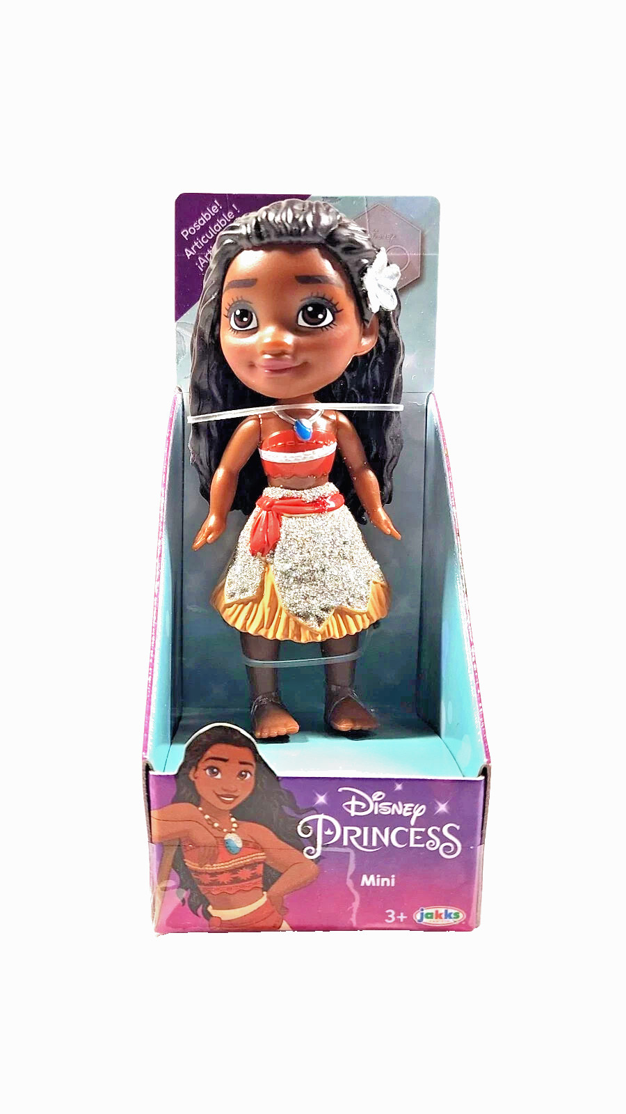 2021 Disney Princess Mini Toddler Doll Moana Jakks Pacific Silver Glitter
