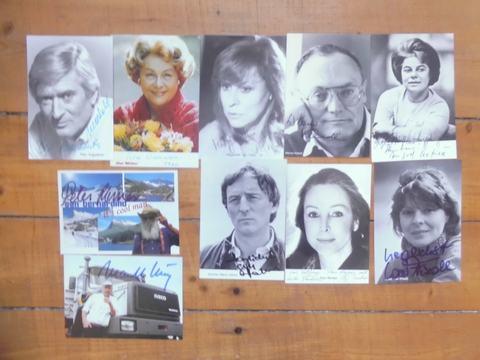 Original 10 X Beau Ancienne Cartes Autographes