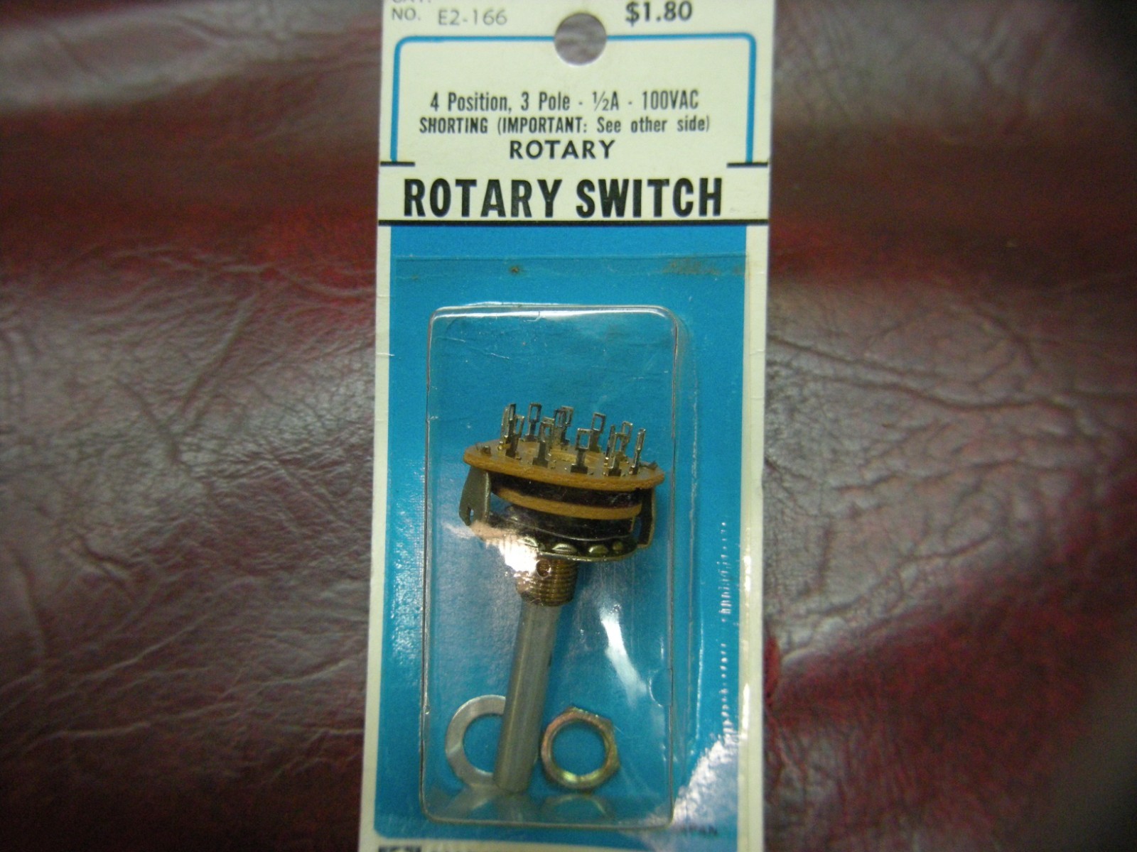 Vintage GC Electronics Mini Rotary Switch, 4 Pos 3 Pole, 100VAC 1/2A, SHORTING