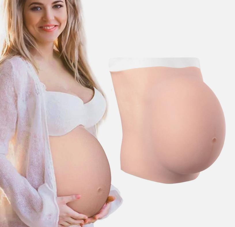 Silicone Pregnant Belly Real Fake Belly Artificial Pregnancy Belly 9 Months Cos