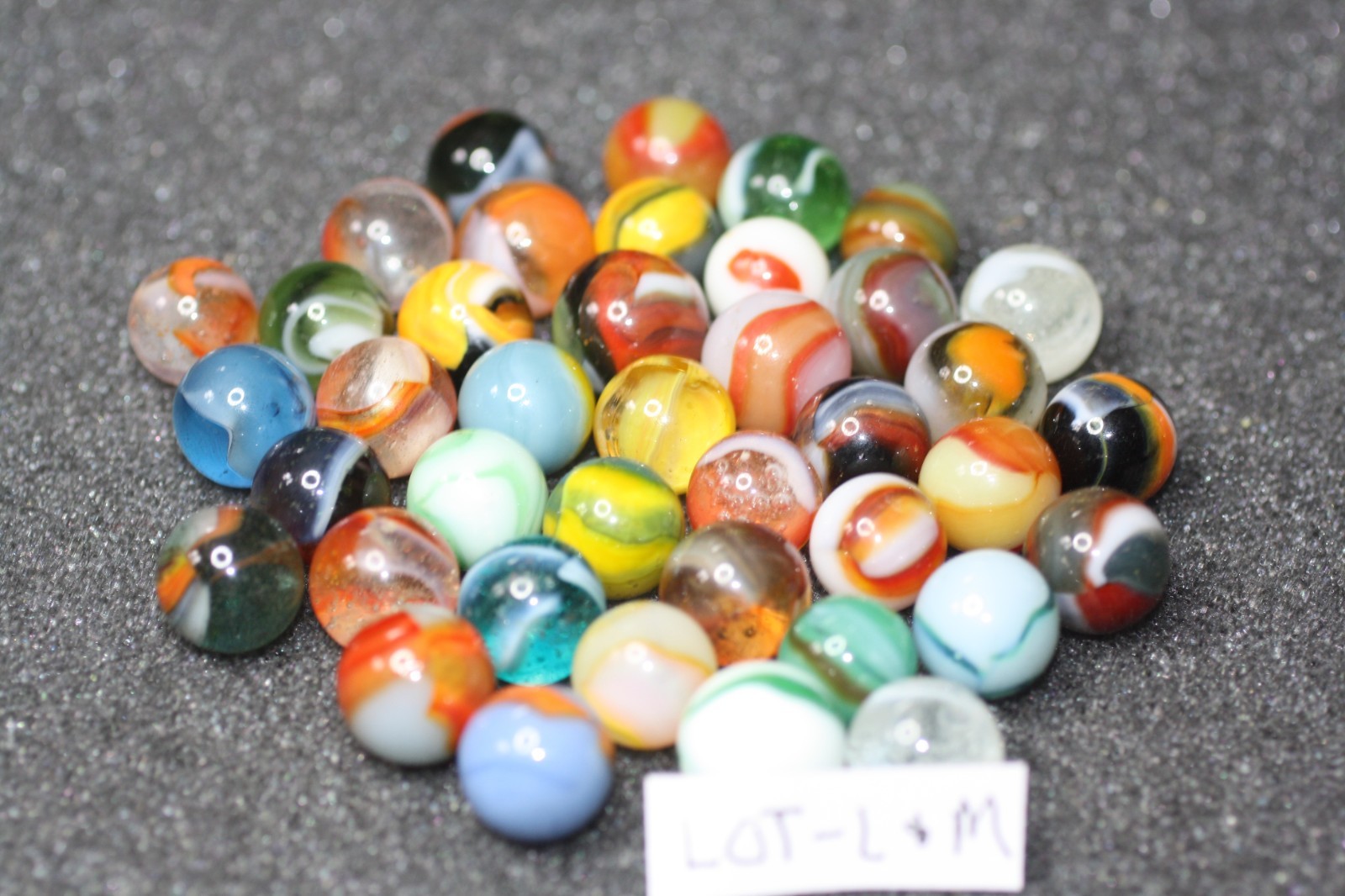 NICE GROUP OF 40 VINTAGE PELTIER TOY MARBLES (LOT-L & M)