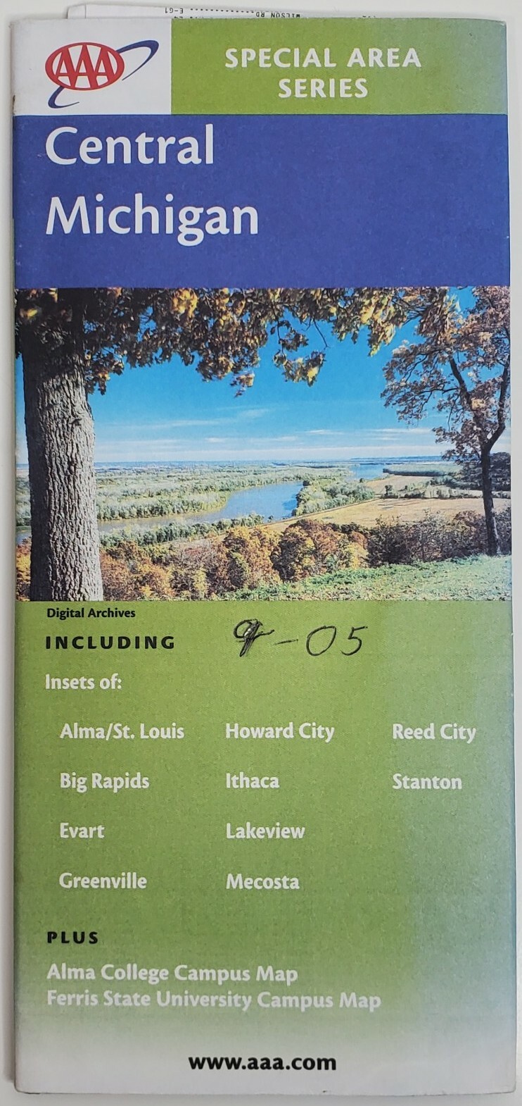 Road Map Central Michigan Ferris State Alma College Campus 2002 AAA 