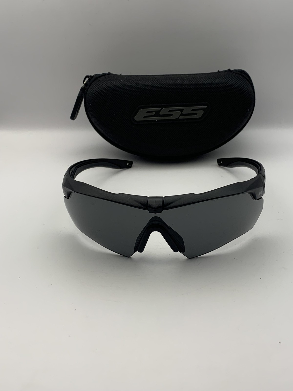 ESS Crossbow Z87+ Ballistic Safety Sunglasses Black Smoke Lens + Case Adult
