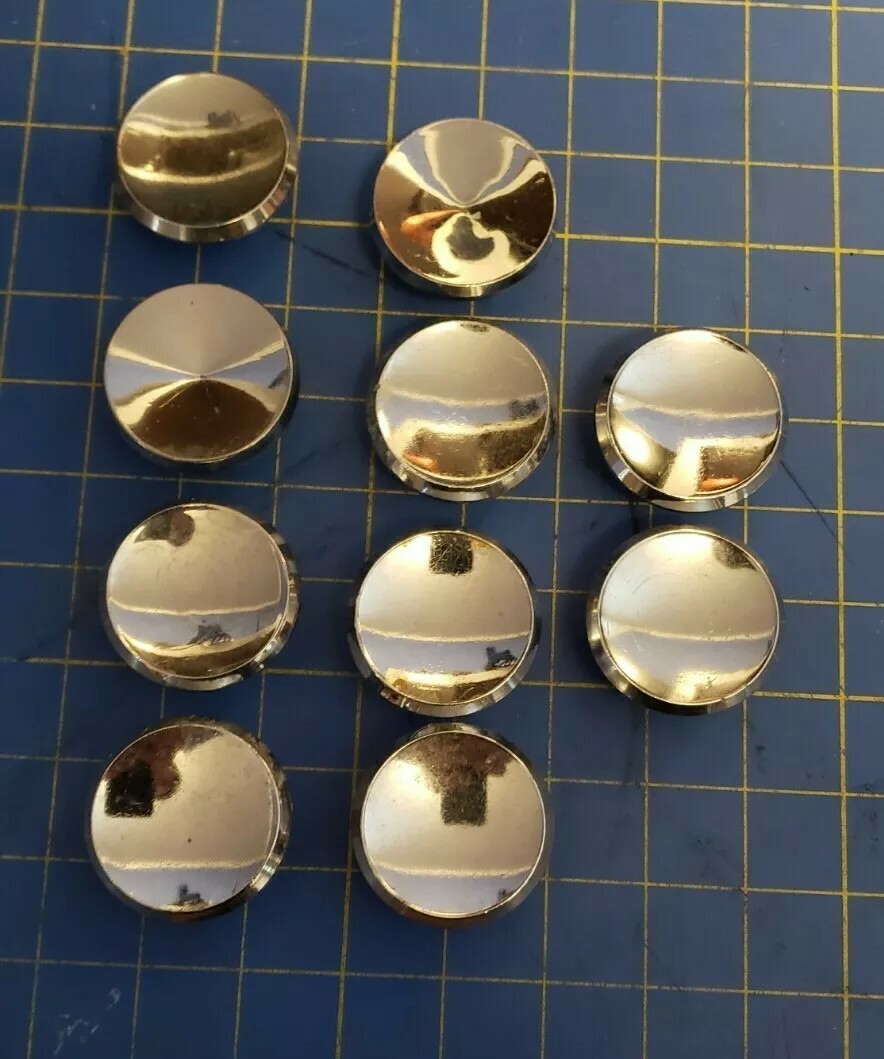 Vintage Lot Of 10 Round Chrome Drawer Pulls Handles