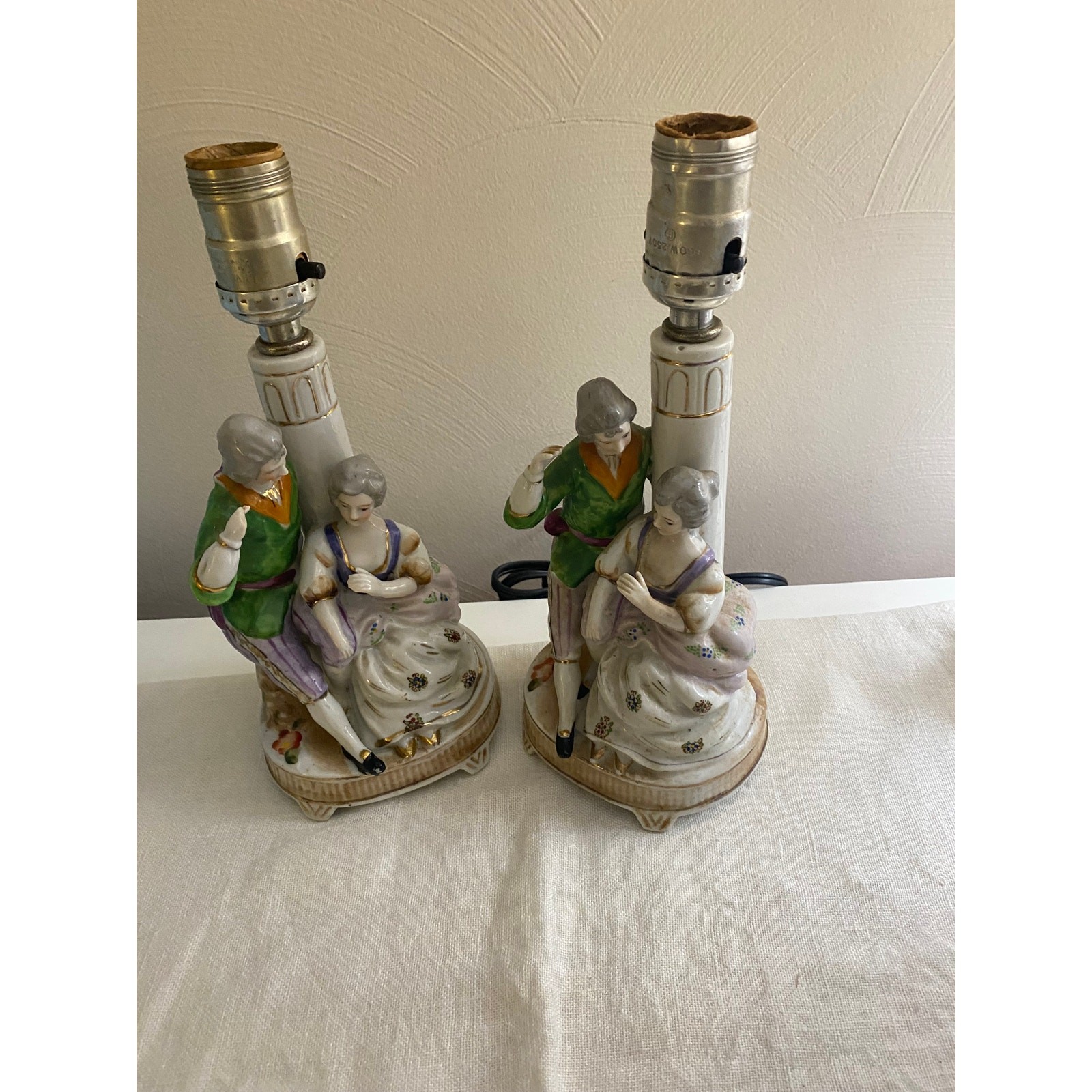Vintage Colonial porcelain lamps 