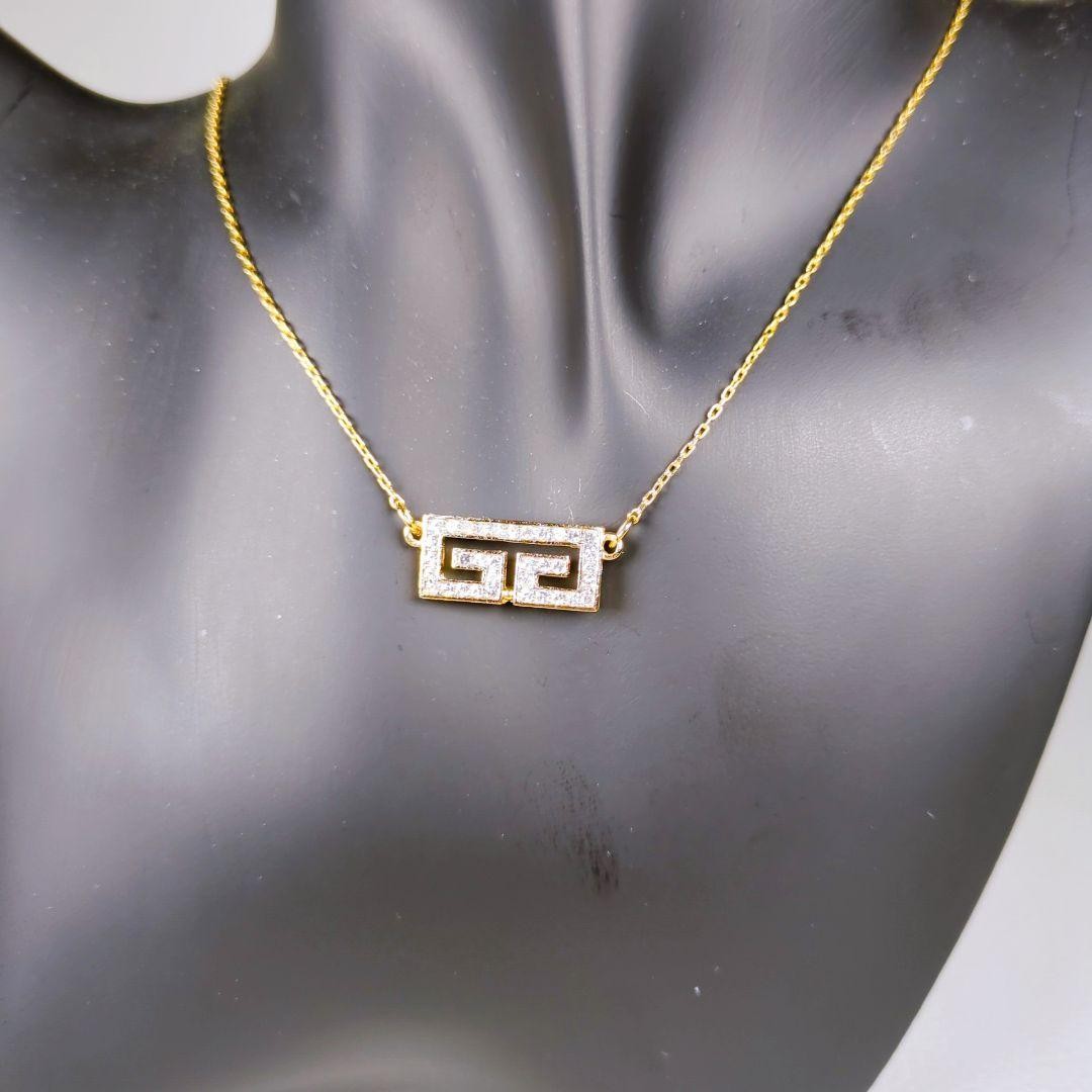 GIVENCHY Necklace Rhinestone G Logo Women's