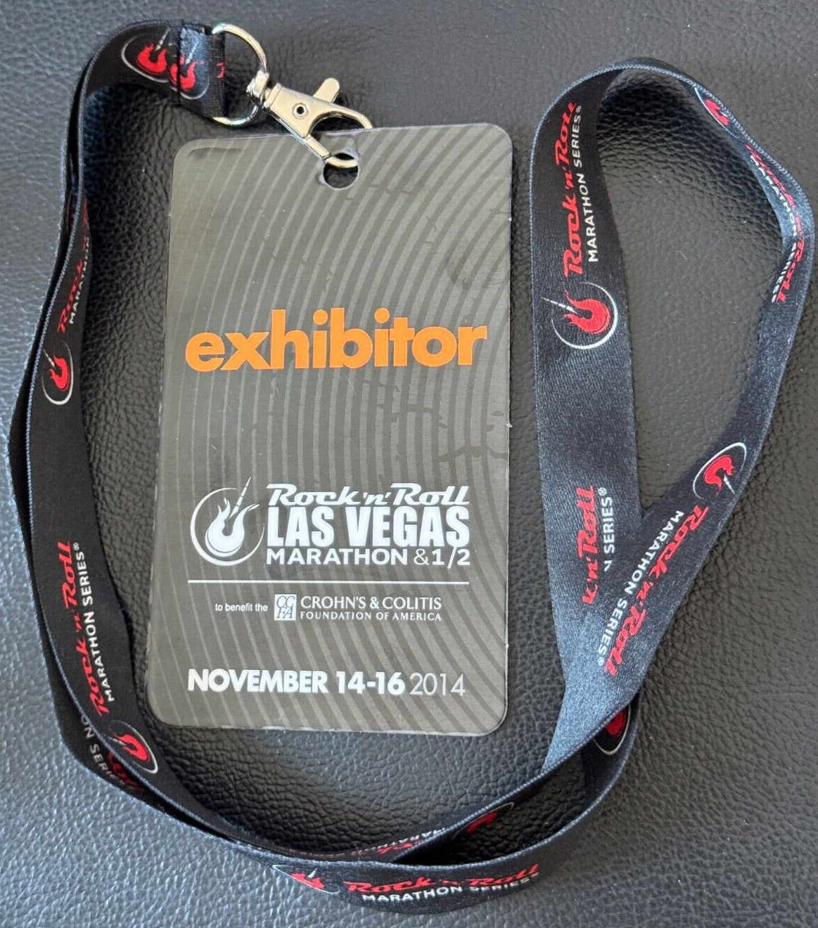 2014 Rock 'n' Roll Las Vegas Marathon & 1/2 Lanyard and Exhibitor ID Badge/Pass