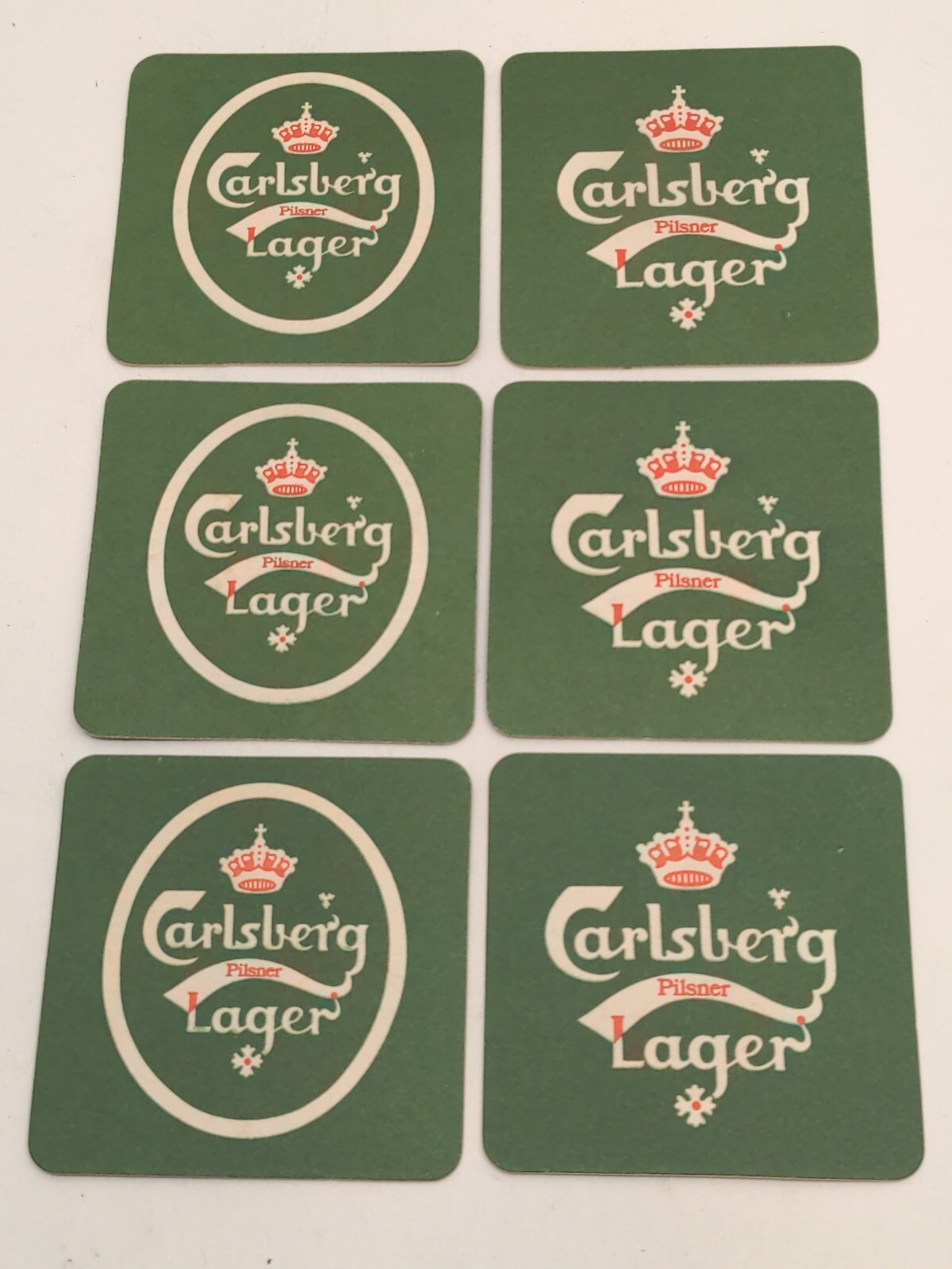 Lot of 4 Carlsberg Pilsner Lager Cardboard Drink Coasters Denmark D1B
