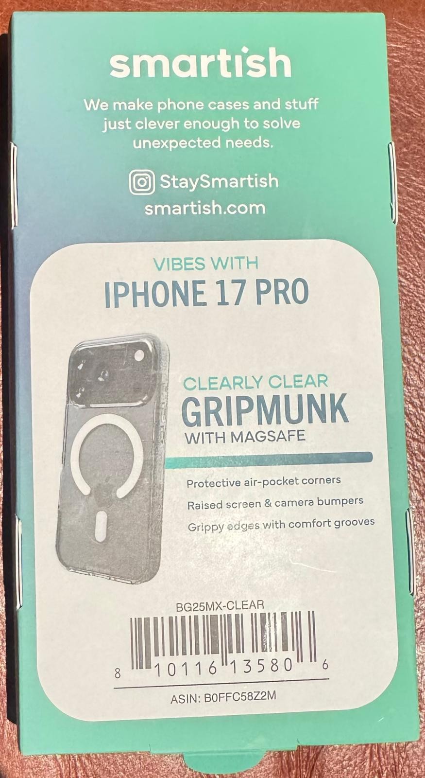 Smartish Gripmunk MagSafe Clear Case for iPhone 17 Pro Slim Anti-Yellowing cover