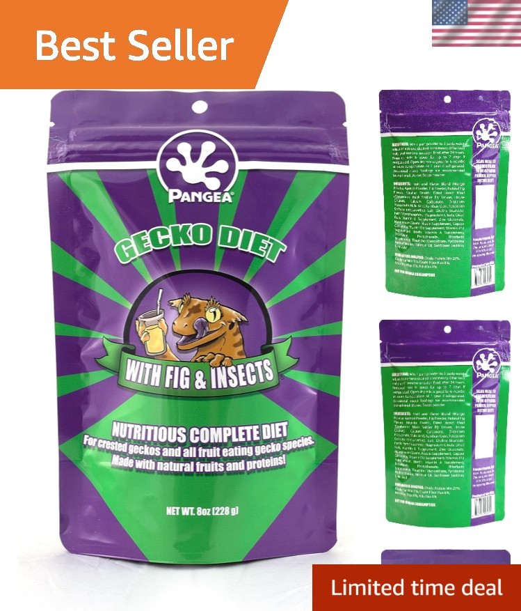 All Life Stages Powdered Gecko Diet with Fig & Insects – Nutritious 8 oz Bag