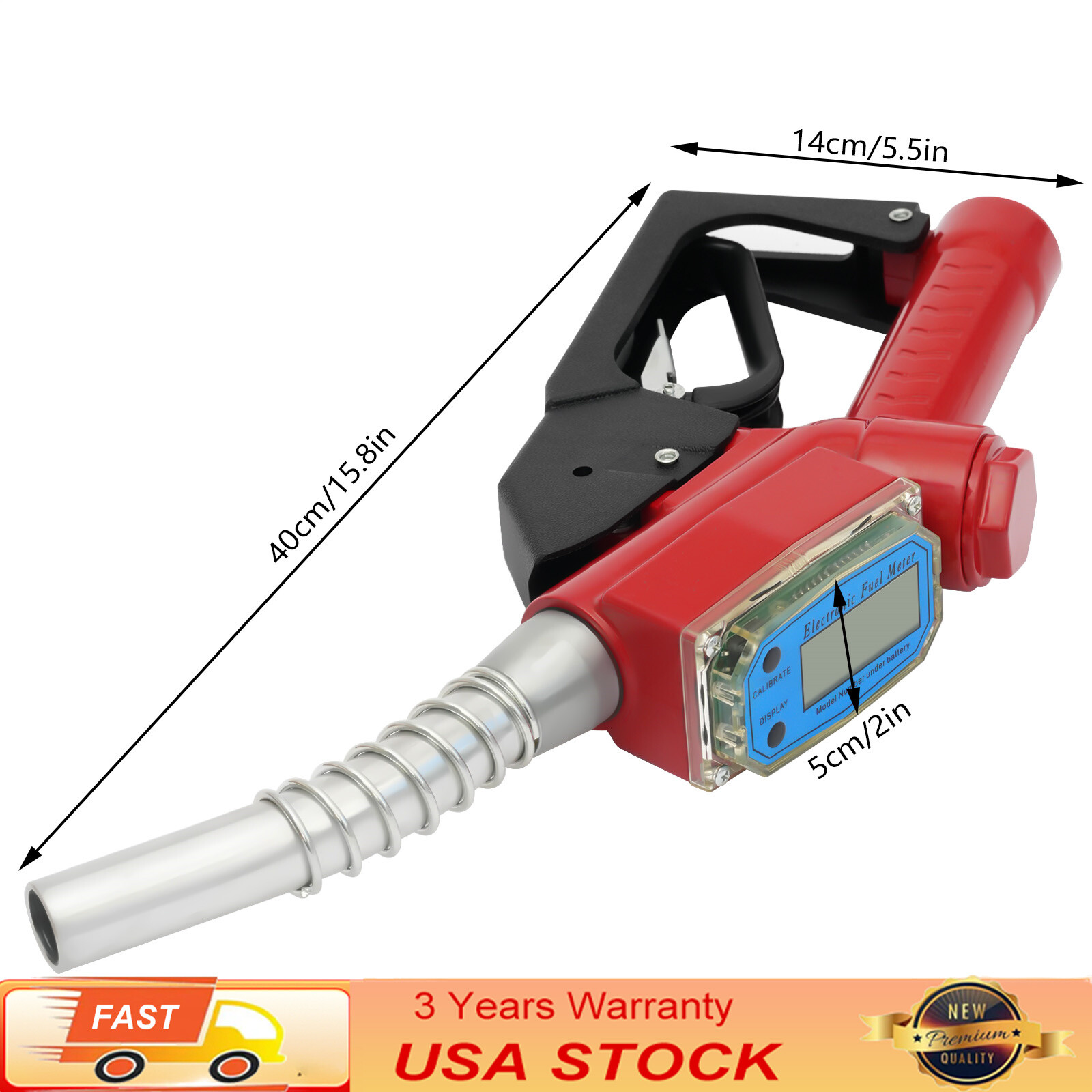 Fueling Nozzle, Digital Flow Meter Diesel, Gasoline, Fuel Gun Oil Fill Nozzle