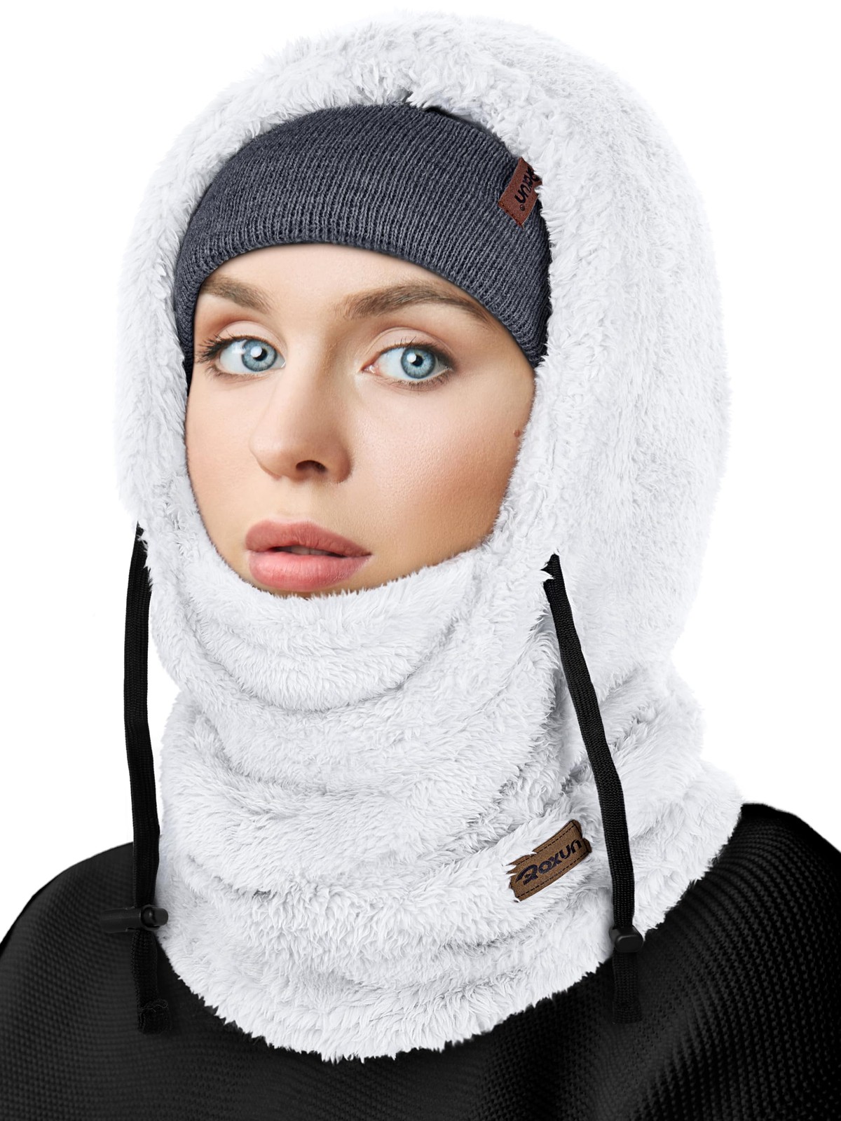 Ski Mask Fleece Balaclava, Windproof Face Mask Winter Warm Neck Cover Hat Hoo...