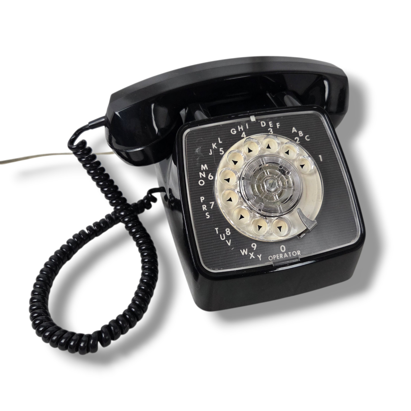 Vintage Rotary Phone Black Dial Corded Desk Telephone Stage Theater Set Prop