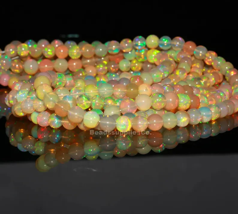 AAA Ethiopian Opal Smooth Round Beads (3.5-6MM)
