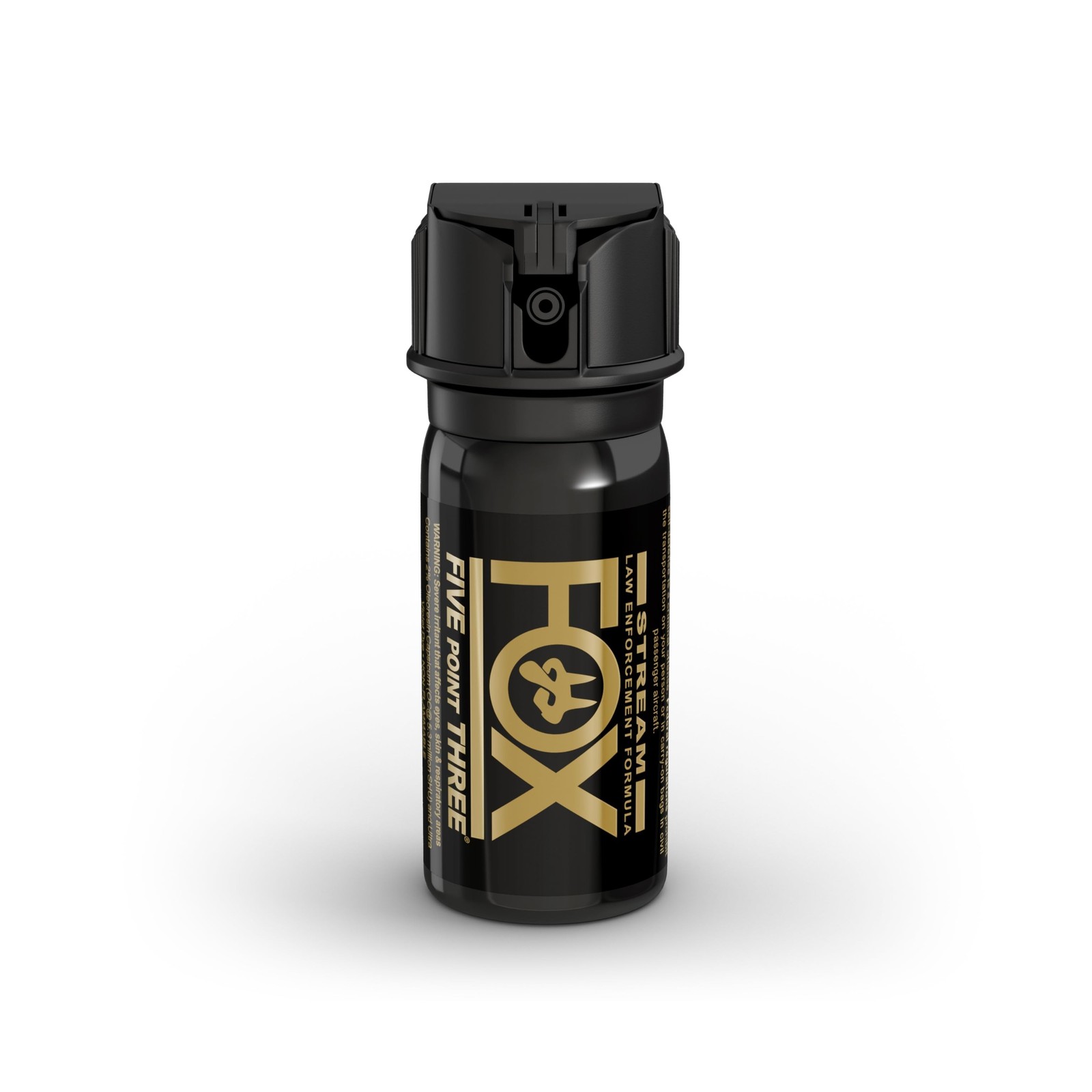 ACK, LLC Fox Labs 1.5 Ounce 2% OC 5.3-mm Flip Top Stream Pepper Spray, Black