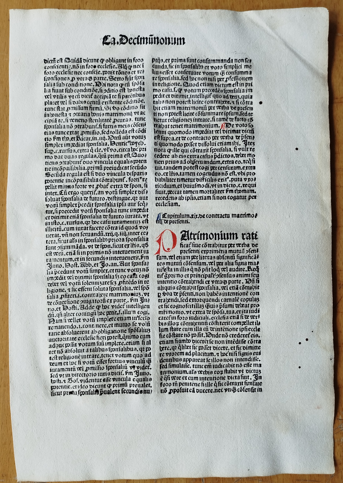 Decorative Incunable Leaf Antonius Florentinus Summa Speyer Drach (A) - 1488