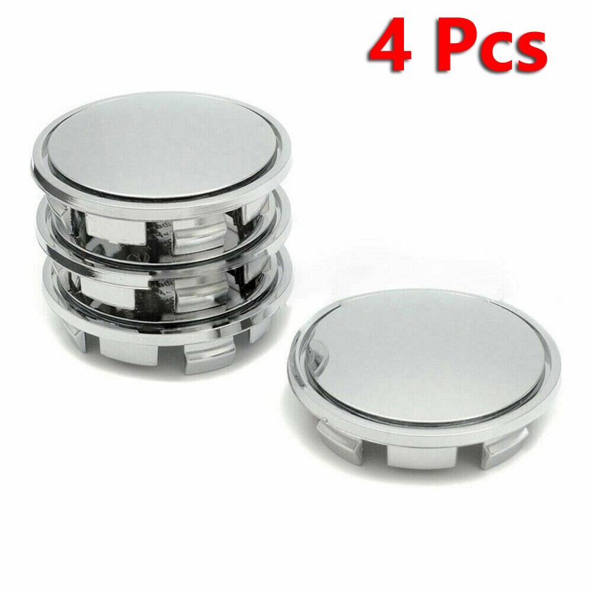 4 Pcs Tool Chrome Silver Wheel Rim Plastic Hub Caps Cover 68mm Badge Universal