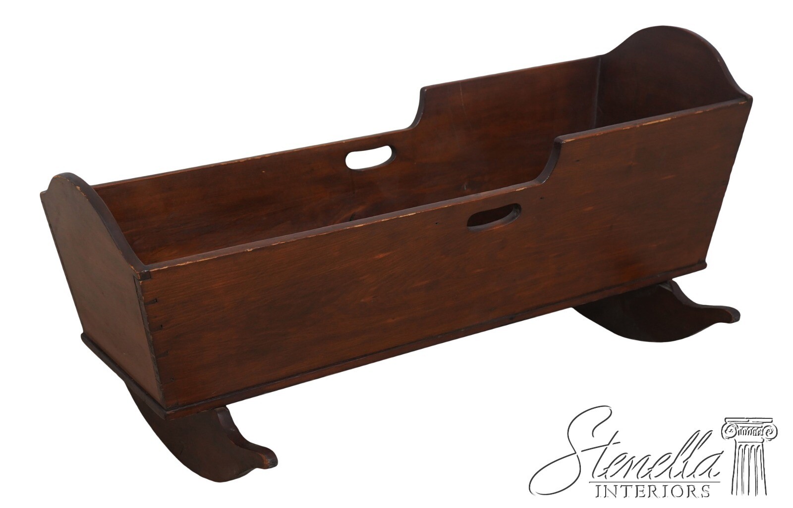 LF68641: Primitive Antique Country Pine Baby Cradle